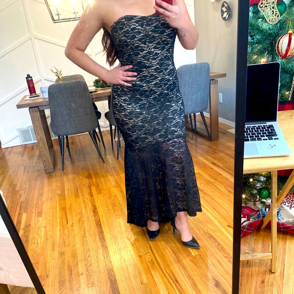 Mermaid Lace Black Dress Scala brand